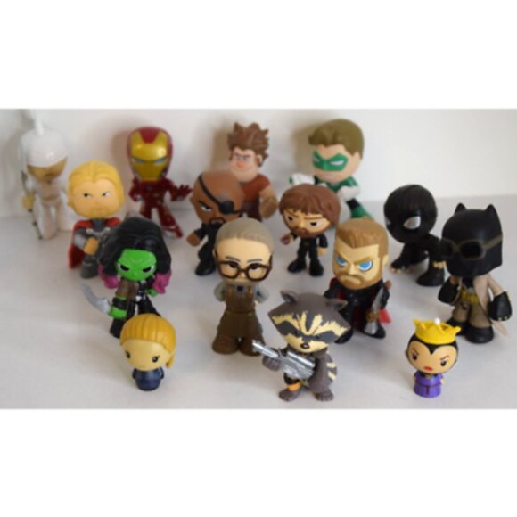 Lot of 15 Funko POP Mini DC & Marvel Figures Gamora Spidey Batman Rocket Fury - Picture 1 of 10